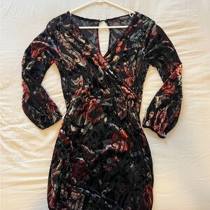 Elegant Floral Wrap Dress